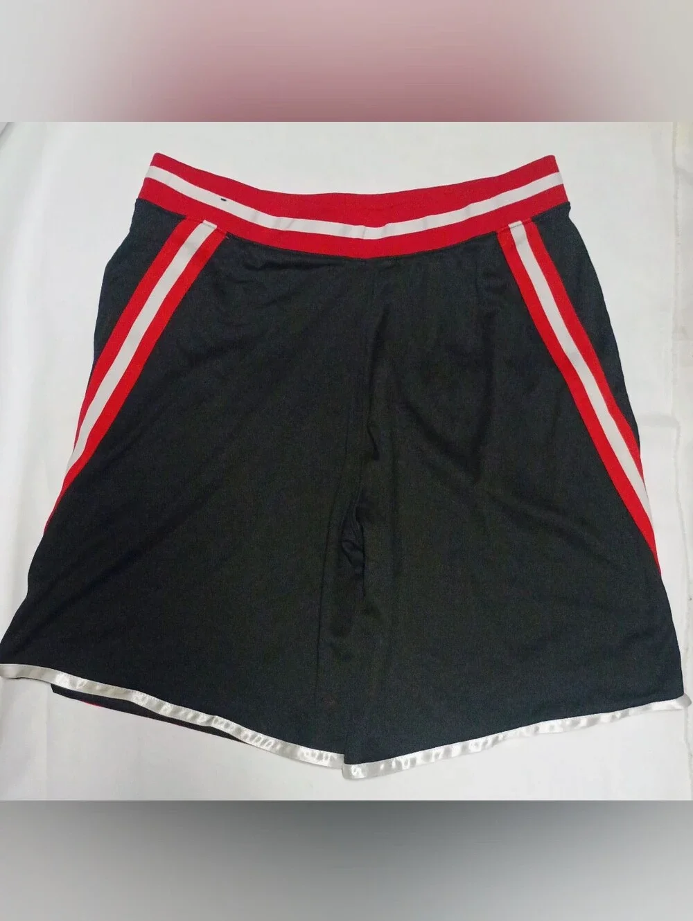 AND1 Men's Sideline Mesh Basketball Shorts Black Red White Large